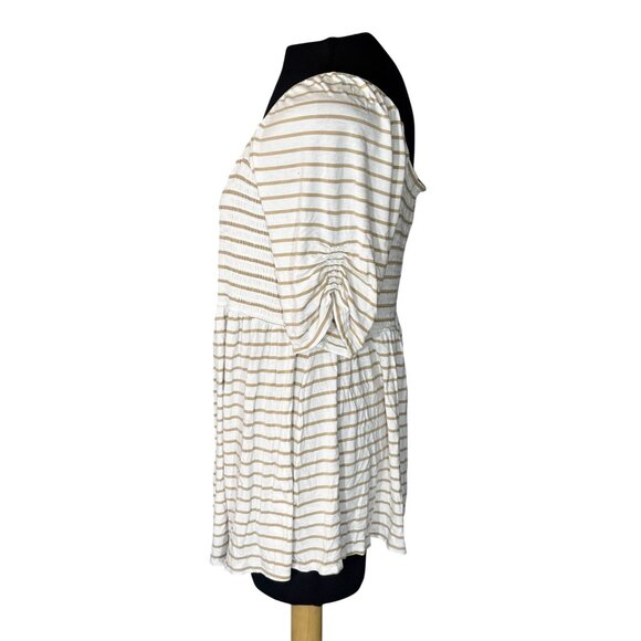 Striped Maternity Peasant Top Ingrid & Isabel XXL Beige & White - Picture 2 of 8